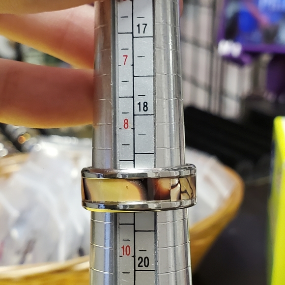 Enamal Stainless Steel Ring #42 size 9 - Picture 3 of 4